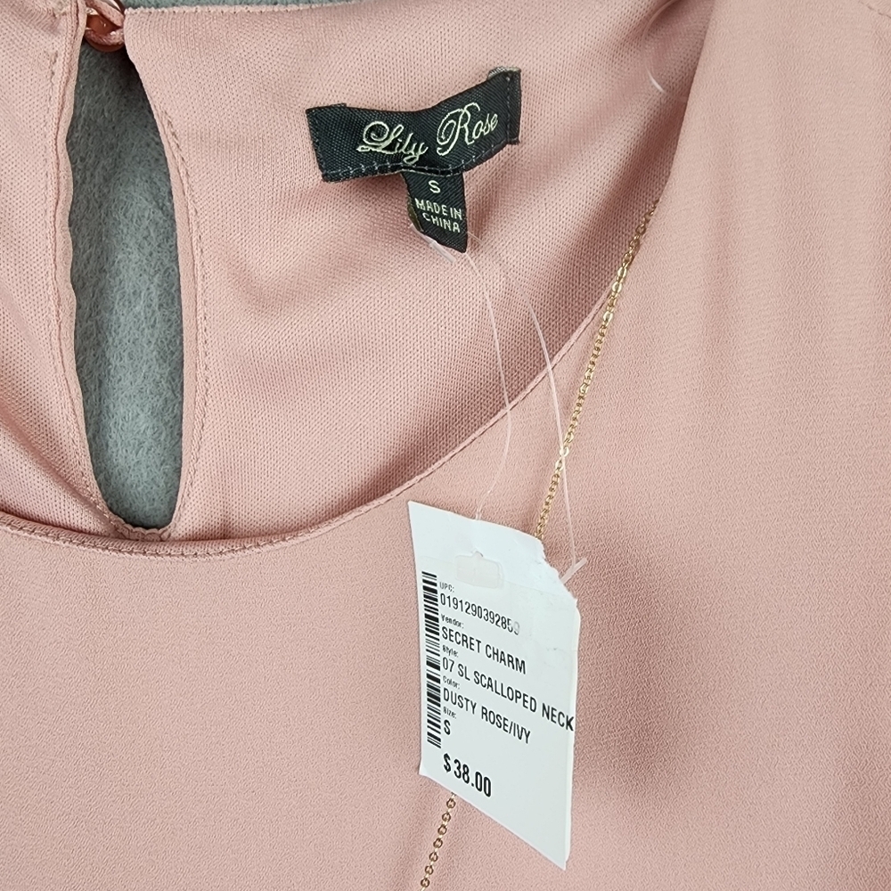 NWT Lily Rose Pink Sleeveless Mini Dress w/ Necklace Size Small - Picture 3 of 10